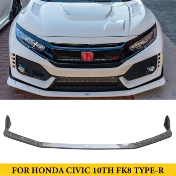 Para Honda Civic 10 FK8 Type-R de Fibra de Carbono Frente Lip Spoiler pára-choque do Carro de Estilo