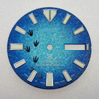 Peças de relógio mostrador preto cinza azul com C3 lume para skx007/009 tartaruga MM para NH35 4R36 NH36 Movimento 28,5 mm mostrador de Data-dia