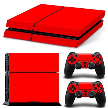 Vermelho cor de Pele de Vinil Autocolante Para Sony Ps4 o Console com 2 Controladores de Cobertura Para PS4 Gamepad Joypad Decal adesivo de pele