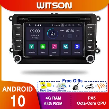 DE ESTOQUE!WITSON Android10 Octa core PX5 De DVD do CARRO da VW JETTA/TIGUAN/PASSAT IPS 4GB de RAM, 64 GB de ROM CARRO GPS de NAVEGAÇÃO de