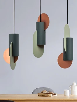 Moderno, Criativo LED Luzes Pingente de Ferro Quarto de Cabeceira Única Cabeça Simples Hanging Lamp Nórdicos Restaurante Designer de Nova Luminária