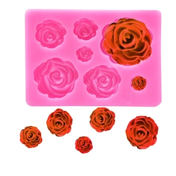 3D Flor de Rosa Molde de Silicone Fondant de Decoração de Bolo Ferramentas DIY Chocolate Candys Pastelaria Molde de Cozinha Equipamento de Confeitaria