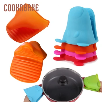 COOKNBAKE Bolo Bakeware Resistente ao Calor luva de Silicone Forno Luva Curta Dedo da Mão Clipe Forno Luvas de cozinha intestino pegador de Panela