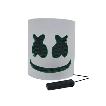 Brilhante Máscara de Marshmallow DJ de Música, DIY Criativo Brilhante Arnês Festa de Máscaras de Carnaval Adereços Verde