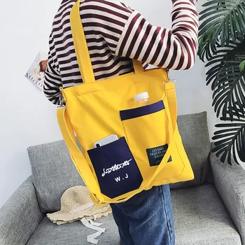 2019 novo saco de lona feminino bolsa de ombro cor sólida Messenger bag versão coreana do selvagem bolsa de lona mulheres sacos de mensageiro