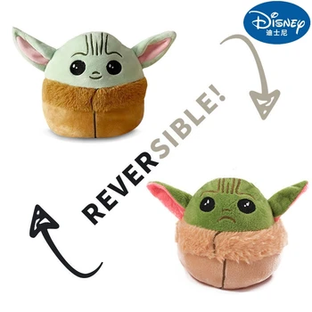 A Estrela da Disney Guerras Mandalorianas Dupla Face Flip Reversível Bebê Yoda Boneca Kawaii DIY Figuras Yoda de Pelúcia, Brinquedos de Pelúcia de Presente de Natal