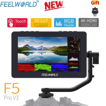 FEELWORLD F5 Pro V3 5.5 Polegadas 3D LUT Touch Screen Câmera DSLR de Campo do Monitor 4K Entrada HDMI Saída de Transmissão sem Fio de Luz de LED