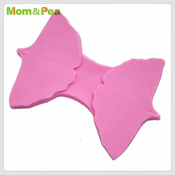 Mom&Pea MPA1701 Ginkgo Folha Molde de Silicone em pasta de Açúcar 3D Fondant de Decoração do Bolo