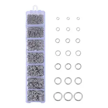 7Grid 4/5/6/7/8/9/10 mm de malha Fechada 1200Pcs/Caixa de Jóias Kits para fabricação de Cadeia de Colar para DIY Resultados da Jóia, Fornece Kit