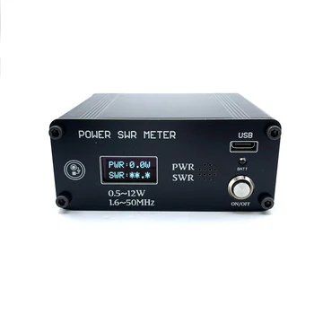 0.5-12W 1.6-50Mhz SWR Medidor de Energia de ondas Curtas PWR Medidor de SWR OLED12864 Para QRP USDX MCHF SDR Rádio