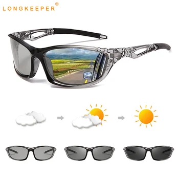 LongKeeper Fotossensíveis Óculos de Homens, Mulheres Polarizados Condução Camaleão Óculos Masculino de Mudar de Cor de Óculos de Sol do Esporte Gafas UV400