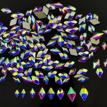Brilhante Cristais de Unhas de Diamantes em Strass AB Strass Para 3D Glitter Nails Decoração da Arte do Misto Forma 1440pcs a Granel, por Atacado