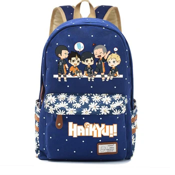 Mochila Anime Haikyuu!! Lona De Alta Qualidade Casual Packsack Mochila Teenger Mochila Unisex Estudante De Viagem, Saco Do Portátil