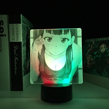 Anime Figura da Noite do DIODO emissor de Luz Menina Bonita de Dois Tons Lâmpada para o Presente de Aniversário de Luz de Dois Tons Coloridos Decoração do Quarto Mangá Lâmpada LED