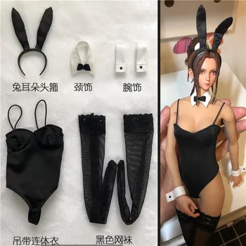 Venda Quente 1/6 Do Sexo Feminino Soldado Bunny Sexy Roupa De Menina Ternos De Acessórios Do Modelo Fit 12