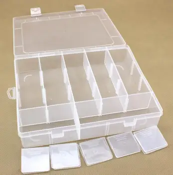 20 Grelhas ajustáveis slots de plástico caixa de jóias de armazenamento em Caso de Exibição de Jóias Esferas Brinco de Fazer Organizador de Recipiente