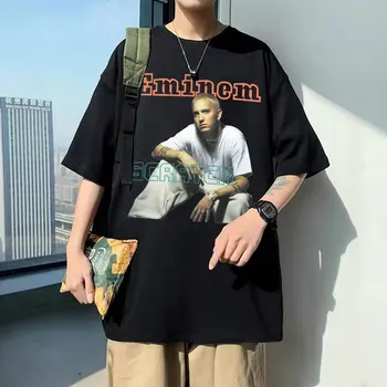 Incrível Rapper Eminem Zero Impressão Camiseta masculina em Algodão Puro, Streetwear Homem da Moda de T-Shirt dos Homens de grandes dimensões Suor Hip Hop T-shirts