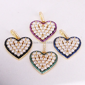 6PCS ZYZ-P6976 Moda CZ Micro Pavimentada forma de coração pingente belas jóias para womem tomada de estilo na Moda