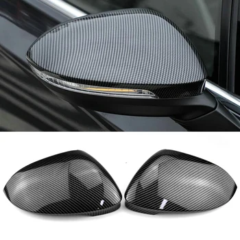Carbono de alta qualidade Look preto e preto Brilhante, espelho Retrovisor de Carro tampa da caixa para vw GOLF 8 MK8 2020 2021