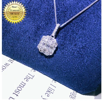 100% de ouro branco 18 quilates de diamante natural colar todo o uso de 0,52 ct diamond e tenha o certificado HM054