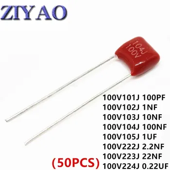 100PCS 100V 101j disk station 102J 103J 104J 105J 222J 223J 472J 473J 0.01 0.1 UF uF 1UF 1NF 2.2 NF 4.7 NF 10NF 100PF P=5MM CBB Capacitores P5