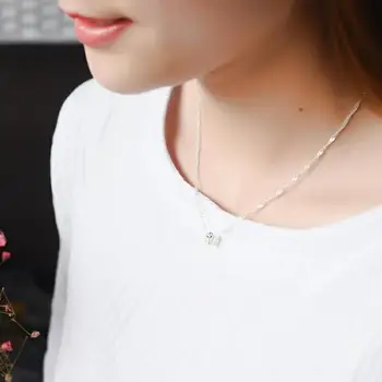 O coreano prata colar senhoras sterling acessórios de cobre chapeado S925 prata, jóias de prata esterlina acessórios S0