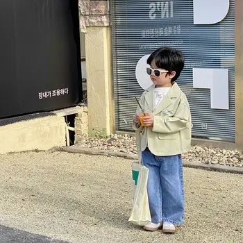 O terno dos meninos casaco de primavera de 2022, a nova moda das crianças coreano roupas para crianças casaco