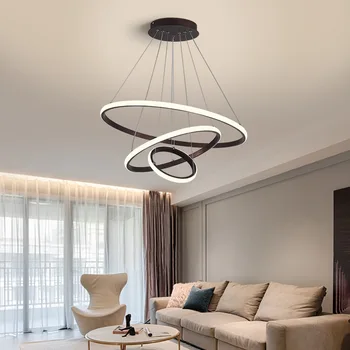 Led moderna sala de estar, sala de jantar, um lustre personalidade criativa rodada lustre estudo rodada loft lâmpadas do candelabro