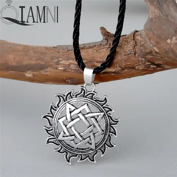 QIAMNI Antiga Viking Solar Amuleto Pingente de Colar Nórdicos Eslava Estrelas Talismã Festa de Colarinho Nórdica Charme Dom Mulheres Homens Jóias