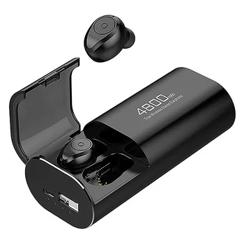 Sem fio Bluetooth 5.0 Fones de ouvido com 4800MAh caixa de Carregamento [Como Poder do Banco] com Microfone USB Tipo C Cabo TWS De Ouvido Estéreo Earphon