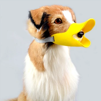 Cão de Focinho de Silicone Pato Focinho Máscara para Cães de Estimação Anti Mordida Parar de Latir Pequeno Grande Cão Boca Focinhos Cão de Estimação Acessórios