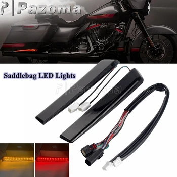 Moto Saddlebag Estendido LED Ligado Freio acende as Luzes de Sinal Para Touring da Harley Road King Street, a Electra Glide CVO 14-2020