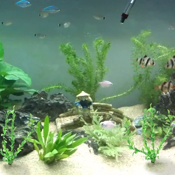 Peixes de aquário Tanque de Plástico Verde Plantas Artificiais com 25 cm de altura Artificial Aquário de Plástico Planta 1pc