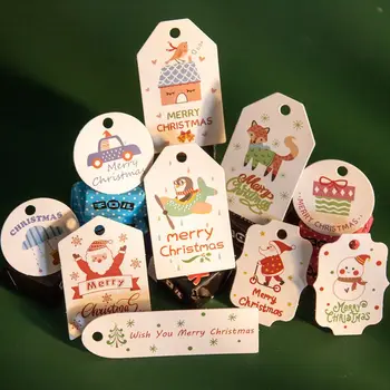 DIY materiais de Embrulho de Natal Decoração Papai Noel de Papel de embrulho de Natal Etiquetas Etiquetas de Natal Tag Embrulho
