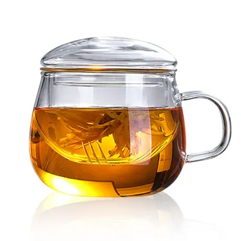 350ML de Vidro Xícara de chá Com Infusor E a Tampa Para Florescendo Chá de Folhas Soltas de Chá de Claras de Chá Caneca de Fácil Utilização, Ideal Para os Amantes do Chá