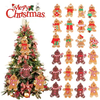12pcs Homem de Gengibre, Em 2022, Decorações para Árvores de Natal Festa de Decorações de Santa Presentes Natal Decoração da Casa
