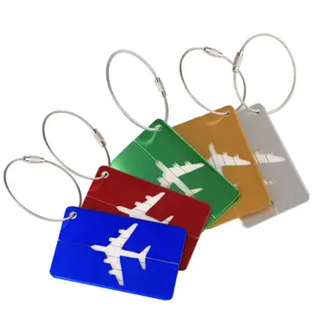 Metal Etiquetas de Bagagem Para as Malas de viagem de Avião Padrão de Metal de Alumínio de Viagens ID de Etiqueta de bagagem Cartão de visita de Bagagem Identificador de Bagagem
