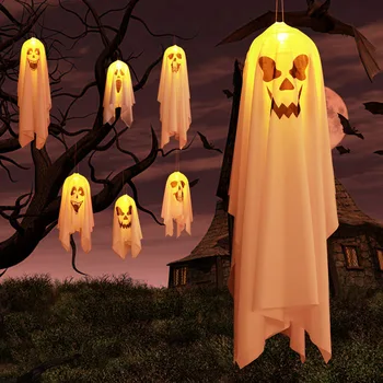 Exterior Decoração De Halloween Fantasma Lustre/ Decoração De Halloween Terror Atmosfera Lâmpada/ Led Lâmpada De Cor/ Decoração De Halloween