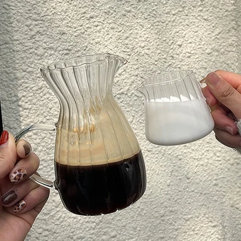 Nordic Vintage ins vento de vidro distribuído pequeno de leite de copo de café pequeno de leite de pote pode adicionar o leite do recipiente de leite copo de molho de copa bonito copos