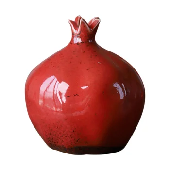Vaso De Romã Cerâmica Flor De Fruta Vermelha Decoração Arrangementdecorationvases Cerâmica Artificial Fazenda Seca De Porcelana Em Casa