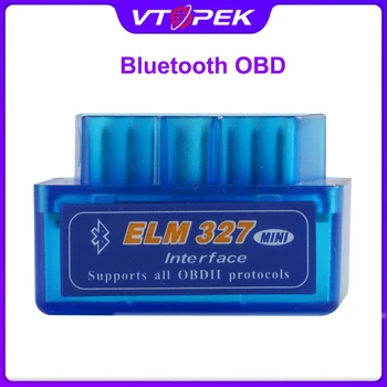 Vtopek Bluetooth Mini Scanner OBD2 Carro Ferramenta de Diagnóstico OBD Leitor de Código para Android inglês Acessórios do Carro