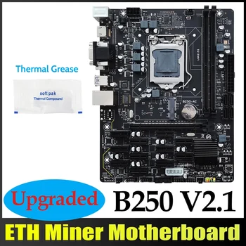 B250 V2.1 BTC Mineração placa-Mãe+massa Térmica 12XPCIE LGA1151 DDR4 MSATA USB3.0 B250 ETH de Mineração de placa-Mãe