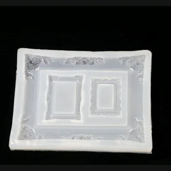Photo frame 3 grandes do frame da foto pequena do frame da foto de coleta de diy cristal de plástico de epóxi mesa de molde a geada