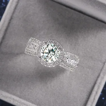 A moda Casamento Conjunto de Anéis para as Mulheres Incrustada de Brilhantes de Zircônia Cúbicos de Luxo Cor de Prata Duplo Empilhável Jóias Anéis