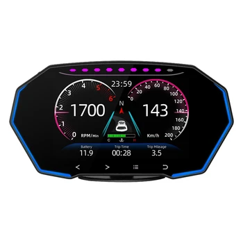 Carro HUD OBD2 GPS 4Inch Head Up Display pára-brisa do Carro Velocímetro de Alarme de Segurança de Água de Óleo Temp Diagnóstico de excesso de velocidade