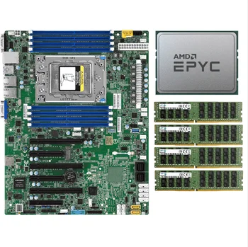 A Supermicro H11SSL-eu processador-mãe e kit de memória da amd epyc 7551p cpu de 32 núcleos 4x32gb 2133p ram conjunto de placa-mãe