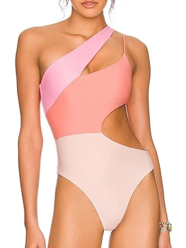 2023 Sexy Oco Mulheres De Maiô De Uma Peça Acolchoado Swimwear Feminino De Um Ombro Maiô Banhistas Beachwear De Natação De Verão