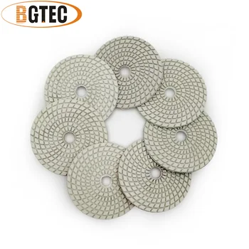 BGTEC 4inch 7pcs Profissional molhado de diamante, flexível almofadas de polimento 100mm lixar disco de mármore, granito, cerâmica