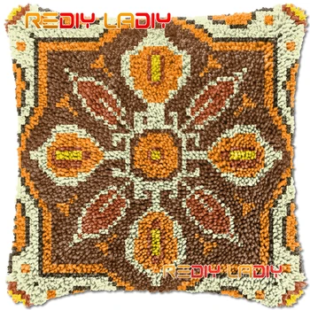 Trava do Gancho Almofada Geométricas Roseta DIY Bordar Kits de Acrílico Chunky Yarn Artes Crochê Sublime fronha Hobby e Artesanato