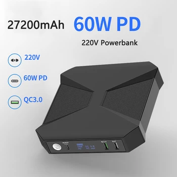 Banco do poder 272000mAh Portátil do Carregador de Bateria Externo Powerbank PD 60W para o Portátil de Carregamento Rápido PoverBank para iPhone Xiaomi mi